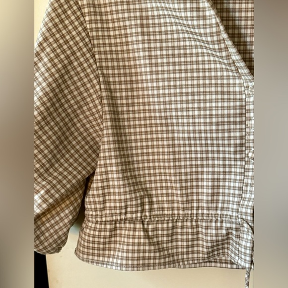 Kirious Los Angeles Womens Tan Plaid Crop Top Cinched Waist Size Large - Picture 4 of 8